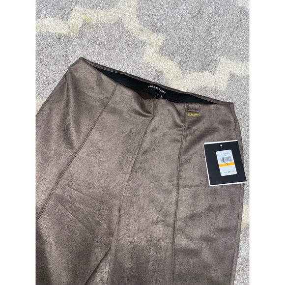 NWT Halston $89 size Small Taupe Brown Elastic Waist Velvety Soft Pants - Picture 5 of 11